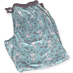 Munki Munki Peanuts Snoopy Pajama Pants XL Aqua Lounge Sleepwear